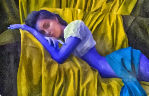 Mia | Hermosa Esposa Azul | NFT rendition of an Oil on Canvas Painting by Puma X Zul 